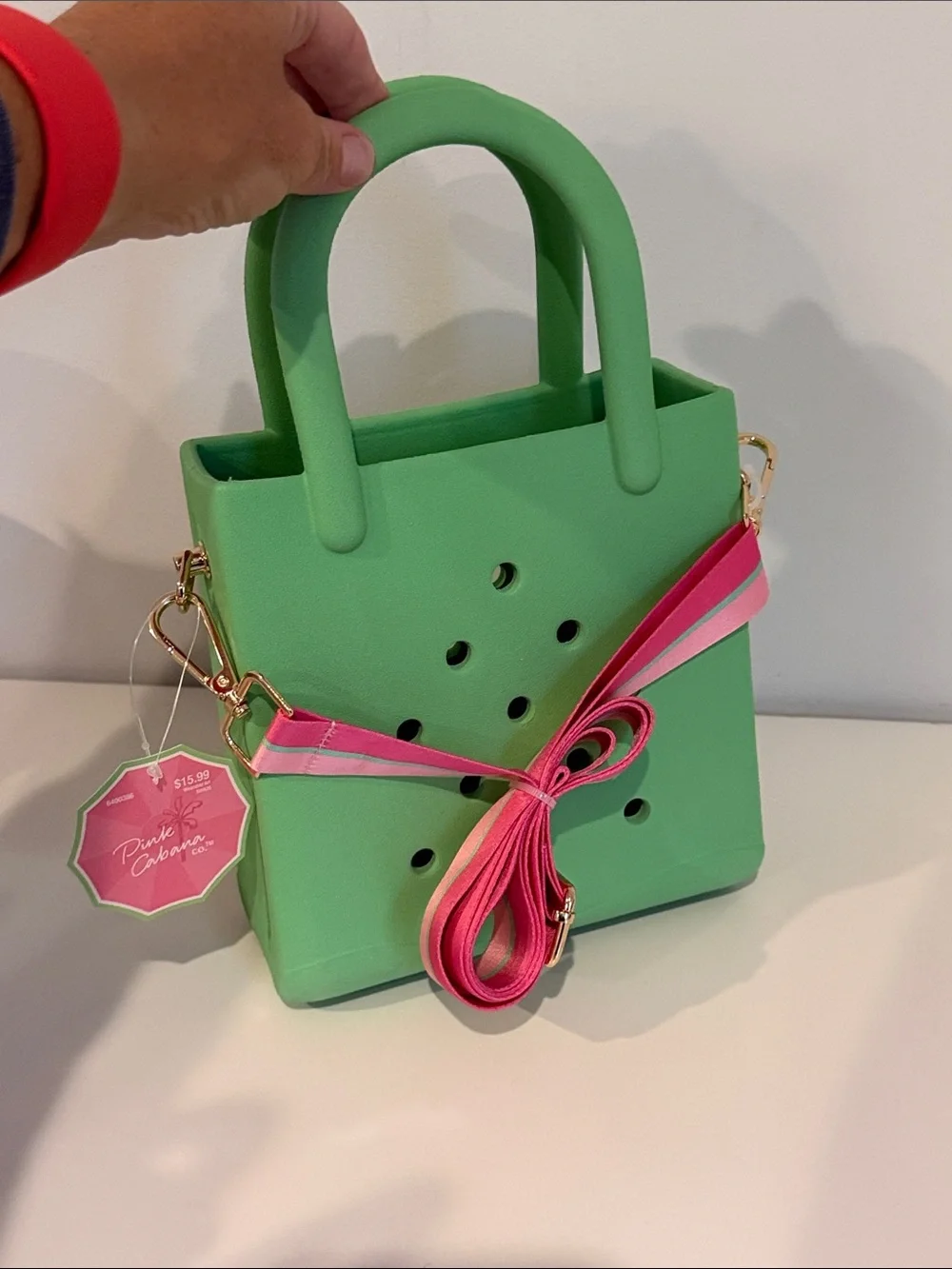 NWT Girls Waterproof Green Silicone Beach Pool Tote with Strap